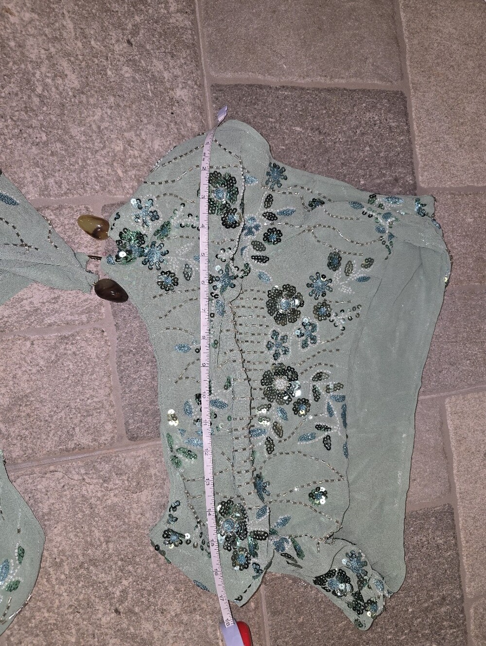 NWT Peppermayo Aletta Sequin One Shoulder Mini Dress Green Fairy Whimsy 4 S M - Picture 8 of 12